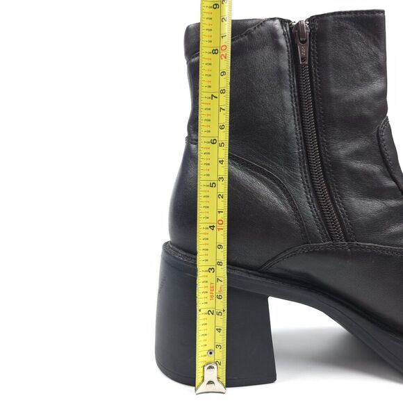 AMERICAN EAGLE 90s Vintage Leather Platform Ankle Boots Chunky Heel Y2k Grunge - Picture 9 of 13